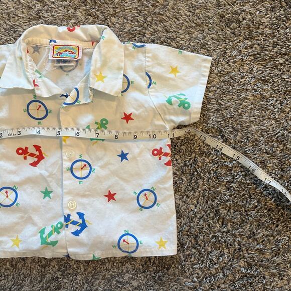 VTG LIGHTNING BUG Short Sleeve Button Down Top Size 18M Casual Nautical Retro - Picture 4 of 7